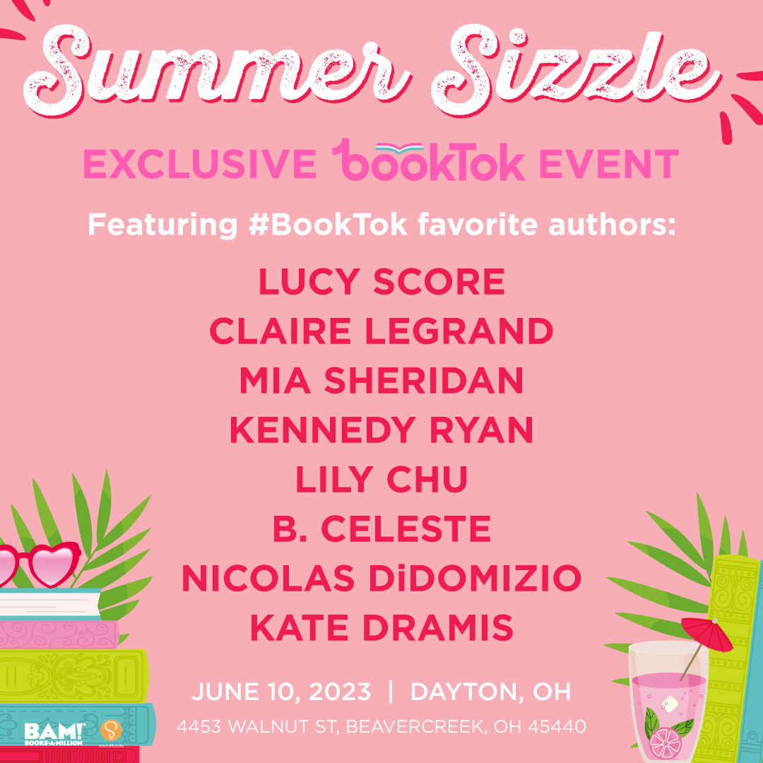 Event image for the Books-A-Million Summer Sizzle BookTok event.