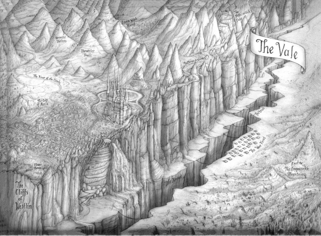 Map of the Vale that appears in all copies of Claire Legrand's THORNLIGHT. Illustrator: Jaime Zollars.